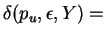 $\delta(p_u,\epsilon,Y)=$