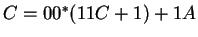 $C=00^*(11C+1)+1A$