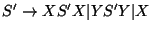 $S'\ensuremath{\rightarrow} XS'X\vert YS'Y\vert X$