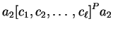 $ a_2{[c_1,c_2,\ldots, c_{\ell}]}^Pa_2$