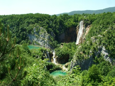 The big waterfall in Plitvice