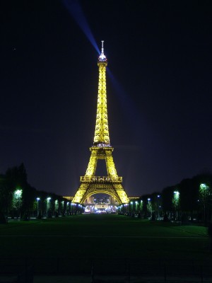 The Eiffel Tower in blue