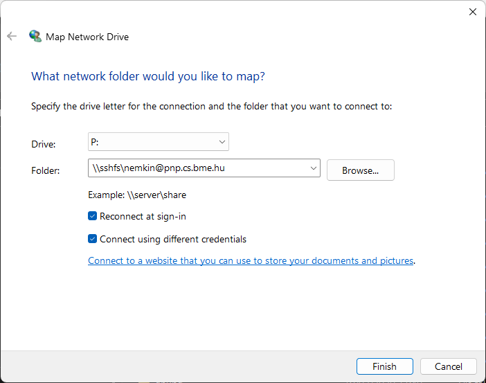 Network drive configuration